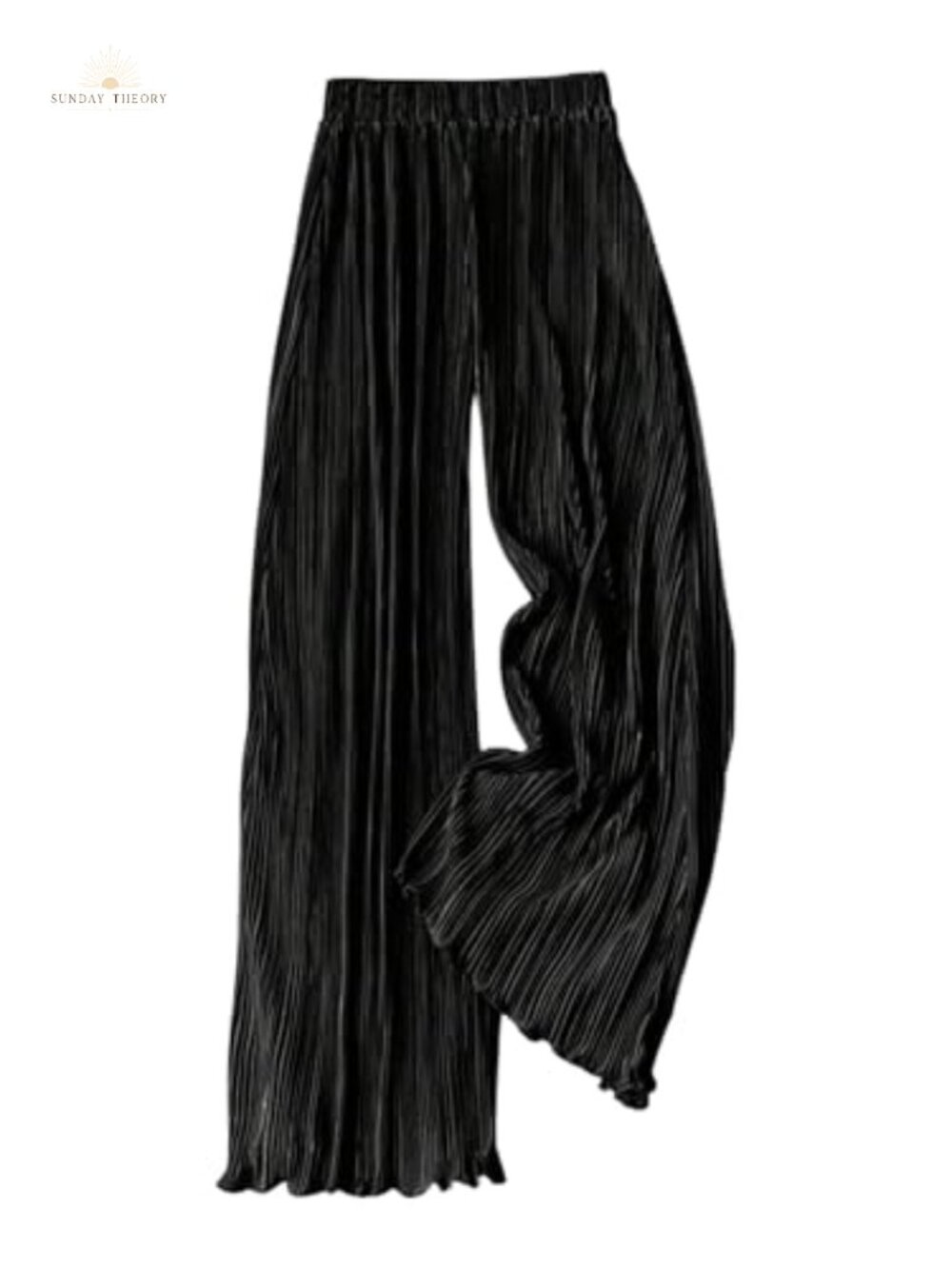 GORGLITTER Women's 100% Polyester Pleated Wide Leg Palazzo Pants Casual Dressy